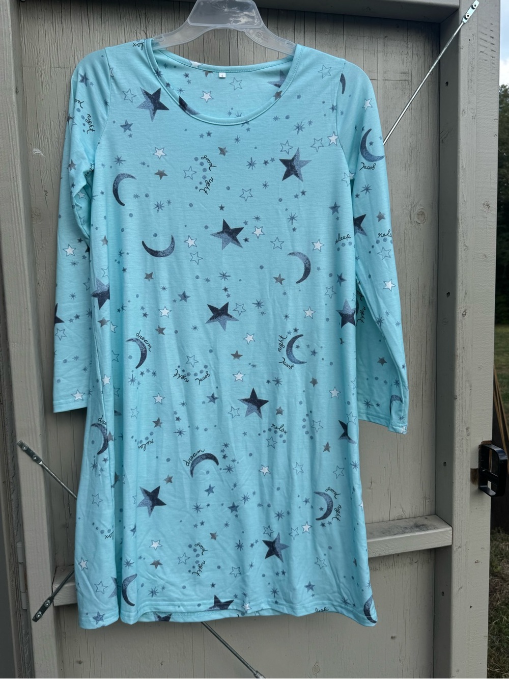 Light Blue Star & Moon Pajama Nightgown